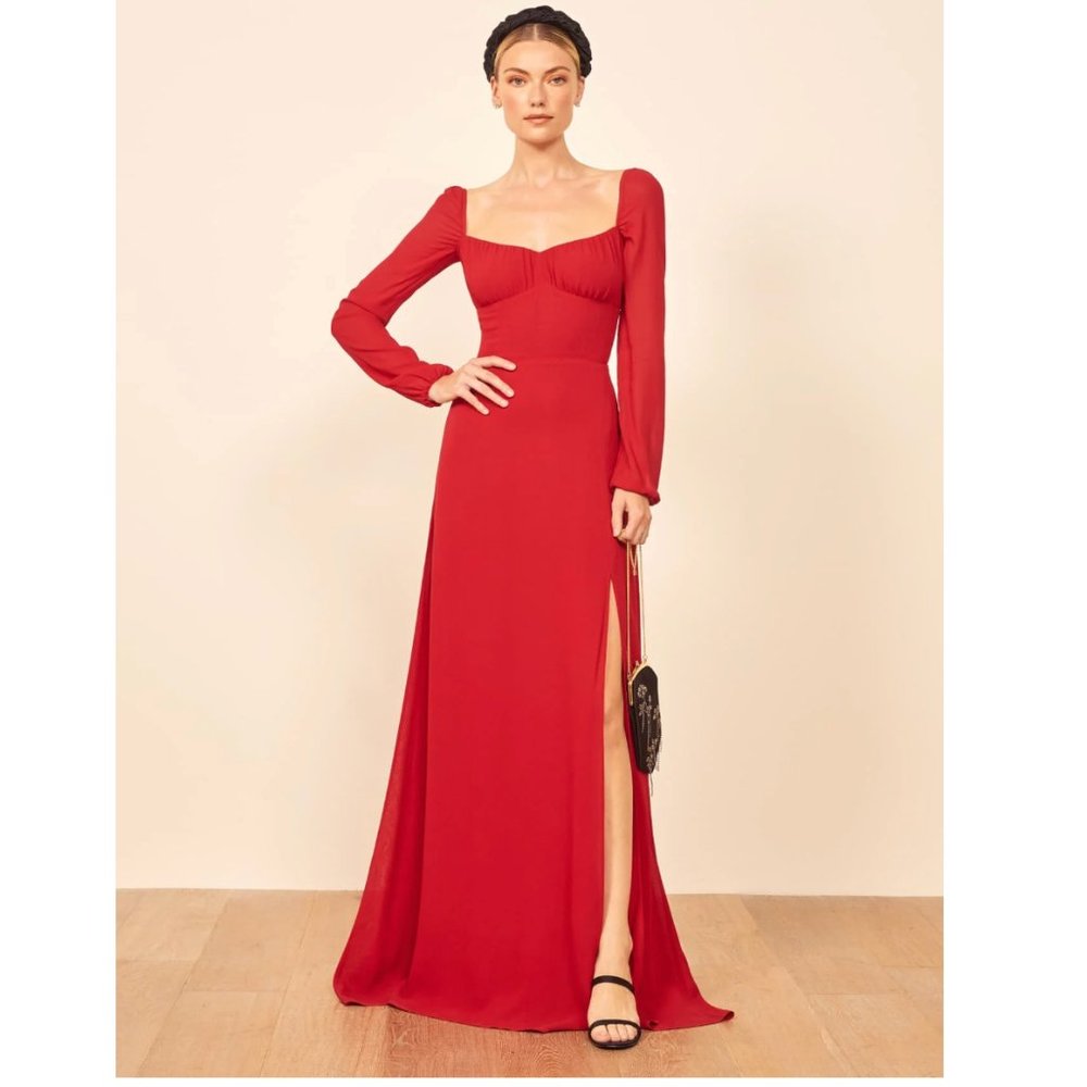 NWT Reformation Madeleine Dress - Cherry Sz 4